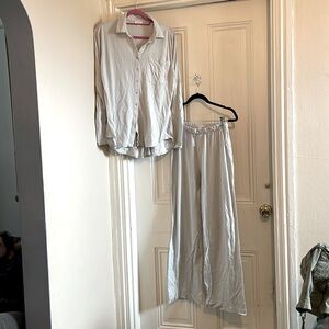 Cuyana pearl grey pajama set